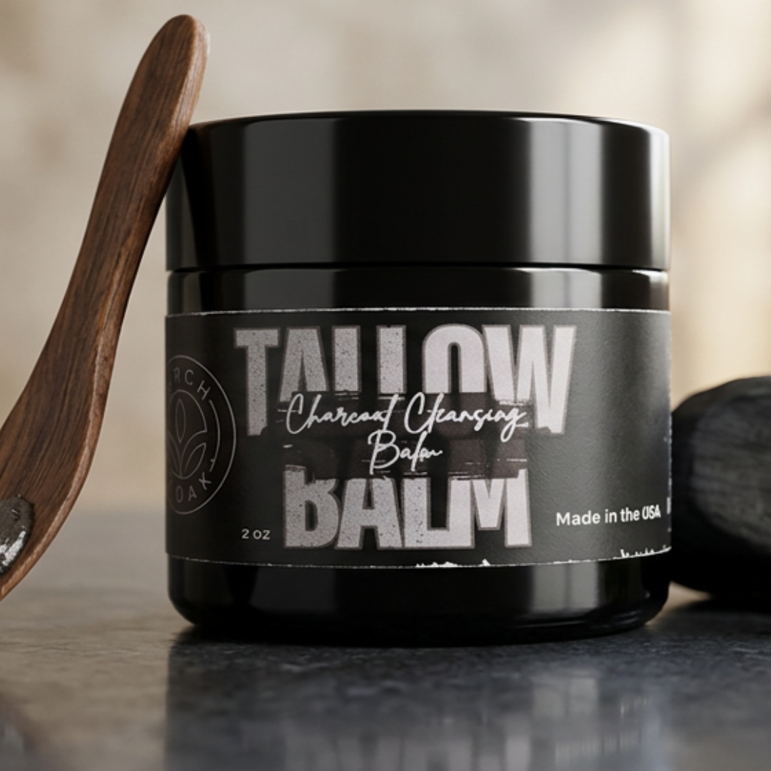 Tallow Charcoal Cleansing Balm | Non-Toxic Natural Face Wash by Birch & Oak